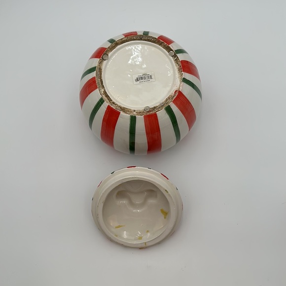 Round Stripped Cookie Jar Canster Decor - Picture 6 of 16